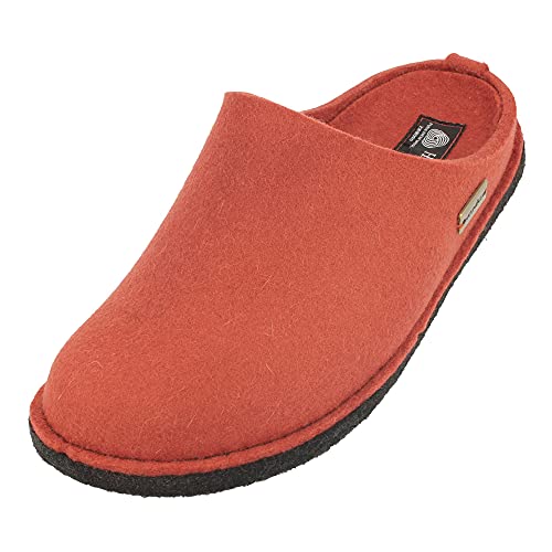 HAFLINGER Flair Pantuflas de fieltro de lana suave Terracota, talla 37