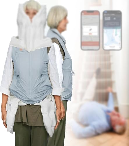 GCLCPAEN Chaleco Inflable Protector para Personas Mayores, Protección De 0.08S, Tallas S-3xl, Recordatorio De Caídas, Monitoreo por Aplicación, Reutilizable, con 2 Cilindros De Helio M