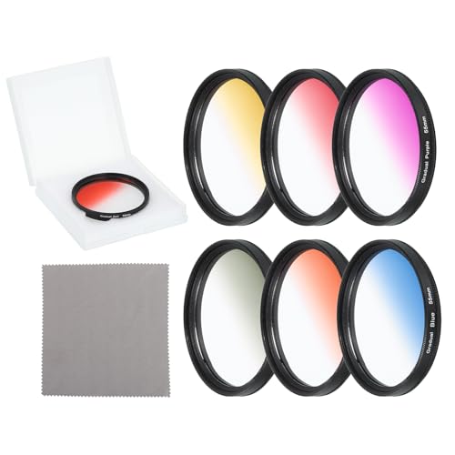 QUARKZMAN 55mm Verlaufsfilter Set 6 Stück Filter Für Kameraobjektiv Zubehör Set Mit Etui Und Objektivreinigungstuch Für DSLR Kamera Fotografie Orange...