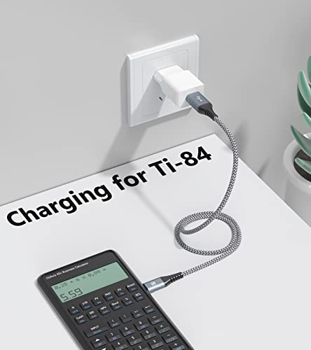 Sweguard Mini Usb Cable [2-Pack 10Ft], Usb 2.0 A To Mini B Cable Braided Charging Cord Compatible With Ti-84 Plus,Hero 3+, Ps3 Controller, Mp3 Player, Digital Camera, Dash Cam-Grey #TOP4