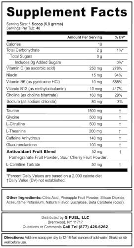 Image of G Fuel Dragon Ball Z Energy Drink Powder, Pre Workout Caffeine Mix for Gaming, Sugar Free Focus Amino, Vitamin + Antioxidants, 9.9oz (Lemonade, 40 Servings)