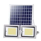 【Operación conveniente】 Esta farola tiene dos modos de funcionamiento, control de luz inteligente, carga automática durante el día e iluminación automática por la noche. También puede operar de forma remota las dos luces para que se enciendan juntas, o simplemente encender una