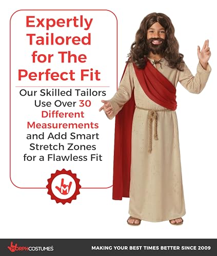 Disfraz de Jesús para niños con peluca y barba miniatura 4