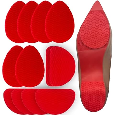 Red Non-Slip Shoe Pads Compatible with Christian Louboutin High Heels, Adhesive Shoe Grips, Sole Protectors for High Heels Compatible with Louboutin Shoes (Red 6pairs) Cover