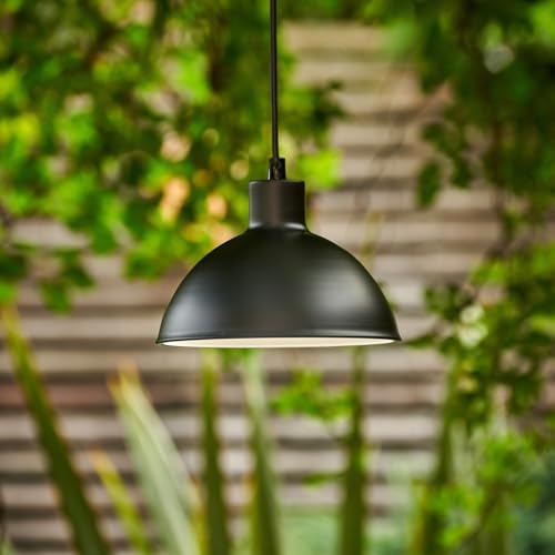 Auraglow Rechargeable Wireless Pendant Light with Remote – Cordless, Battery-Powered, Dimmable, Colour-Changing (Black, 1 Lamp, 1 Light Source, 1 Remote)