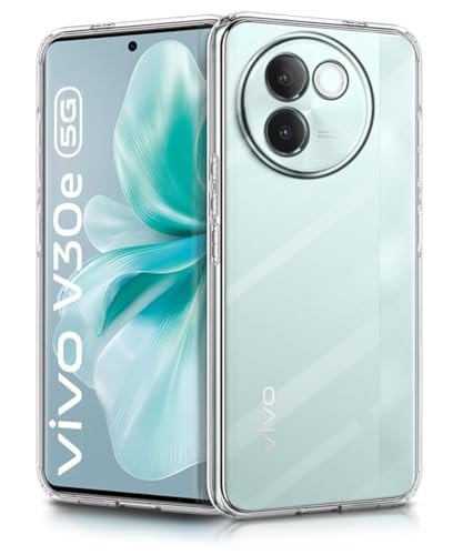 Image of NISHTECH for Vivo V30e 5G (2024) Premium Transparent Hybrid Soft Slim Dust Proof Back Case Cover with Camera Protection