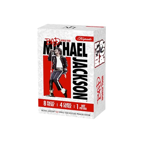Michael Jackson Bad World Tour Keepsake Premiere Blaster Box: 8 Packs Authentic Tour-Worn Glove Relics 300-Plus Card Set Chase Rare 1/1 Cut Signature and Numbered Parallels