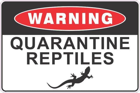 Warning Quarantine Reptiles lizard Safety Signs 8x12 Metal Tin Sign Garage Man Cave Wall Decor