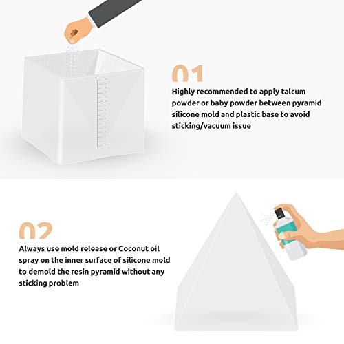 Diy 6 In Large Pyramid Resin Mold Set, 2 Pyramid Silicone Molds + 1 Plastic Frame, Large Silicone Pyramid Molds, Jewelry Making Craft Mold Tool | Moldes Para Resina #TOP3