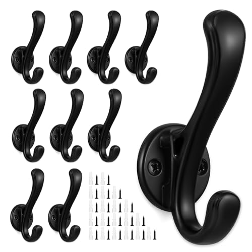 Dntorx 10 Stück Garderobenhaken Schwarz, Kleiderhaken Wand...