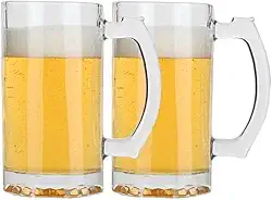 Jogo 2 Canecas De Chopp Cerveja Copo De Vidro Liso 500ml