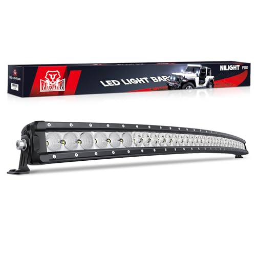 Nilight Curved LED Light Bar 42 Inch 165 W Flood Spot Combo Beam 16500LM P8/5W Chips Offroad Driving Single Row Slim Lights IP68 for UTV Truck RZR SUV ATV Boat by Nilight - Used condition - US$86.18