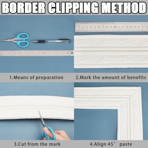 Moldura de espuma flexible autoadhesiva 3D para corona de pared y zócalo decorativo blanco en casa 6