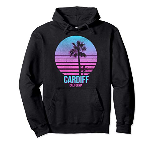 Cardiff By The Sea California Vintage Retro Palm Tree Sudadera con Capucha