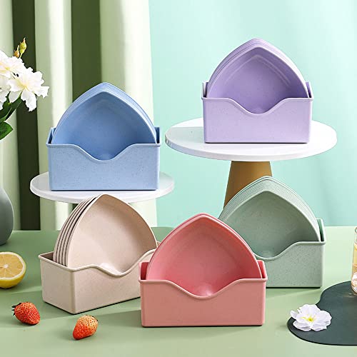 Golandstar 10Pcs Heart Shaped Dinner Plates Dinnerware Dishes Set 6 Inch Food Plate Saucers Tray Fruits Snack Bowls Bpa Free (Purple) #TOP6