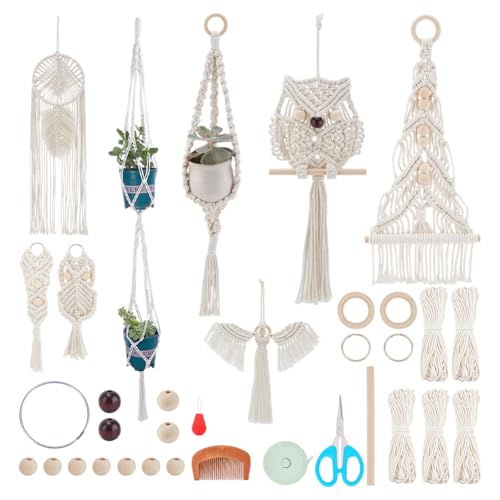 IFNUNLY 8 in 1 Christmas Tree DIY Macrame Kit for