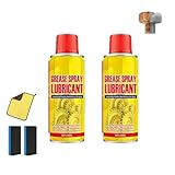 Anti-Rust Lubricant Spray & Rust Remover, 180ML Fast-Acting Rust Remover Spray for Metal,Multi-Purpose Lubricant Penetrating Oil for Tools, Car, Bike, Chains,Noise Reduction (2pcs)