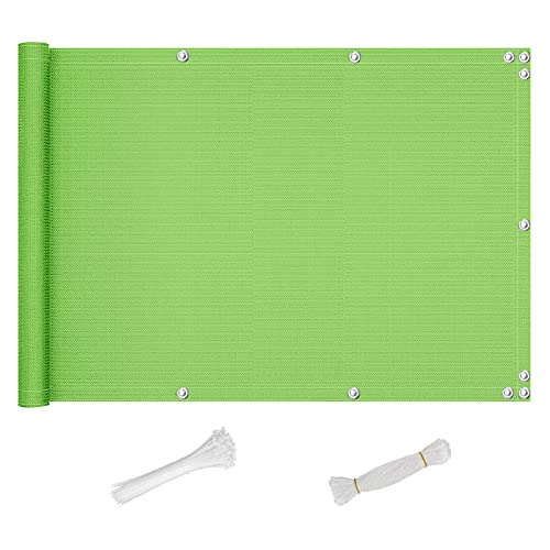 QINGLV Privacidad De Balcón Y Pantallas Protectoras 60x800cm Revestimiento para Balcón Resistente Al Viento Ocultación Balcón Pantalla De Privacidad con Cuerda Y Bridas -Verde