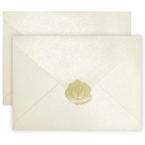 YINUOYOUJIA 50 PCS Pearl Ivory Envelopes...