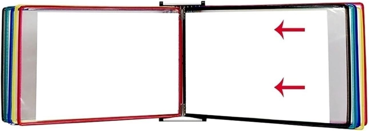Wisząca teczka na dokumenty na ścianie, wiszący organizer na dokumenty na ścianie, teczka ścienna z wyświetlaczem A4 -, A4 [8,26 cala × 11,69 cala] 20 kieszeni, przymocowana do metalowego urządzenia (
