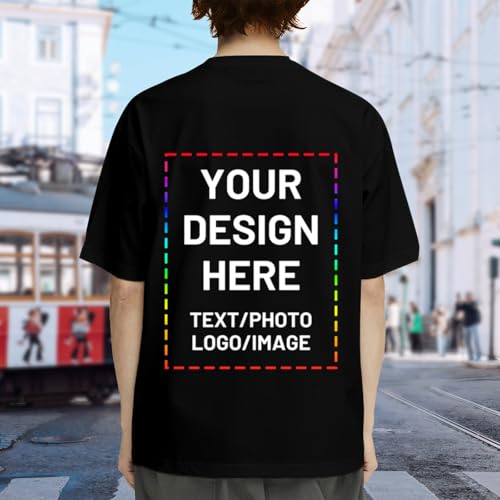 Custom T Shirts for Men/Women Personalized T Shirt with Logo Image Text Cotton T-Shirts Front/Back Print3