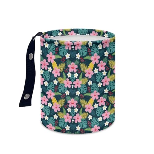 Image of Hibiscus Florals Montsera Deliciosa Car Trash Storage Box Multifunctional Garbage Bags for Car, Office, Home, Travel Camping Accessories, Keep Tidy
