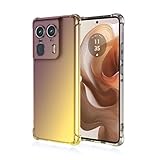 Topme Custodia per Telefono per Motorola Moto Edge 50 Ultra (6.7" Inches), Cover per Cellulare con Gradiente di Colore Trasparente in Morbido Silicone TPU - Oro Nero