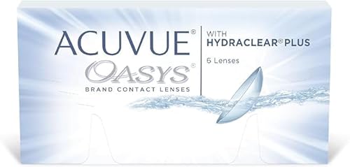ACUVUE OASYS con tecnologia HYDRACLEAR PLUS - Lenti a contatto quindicinali - Protezione UV;-0.50 diottrie; BC 8.4; DIA 14.00; 12 lenti
