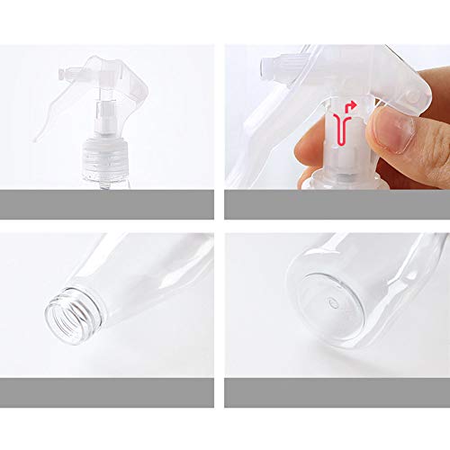 McoMce 2PCS 200ml Misting Spray Bottle, Super Fine Misting Bottle, Clear Iron Spray Bottle, Leak-proof Water Spray Bottle Hair Sprayer Empty Spray Bottles for Travel, Cleaning, Gardening, Skin Care