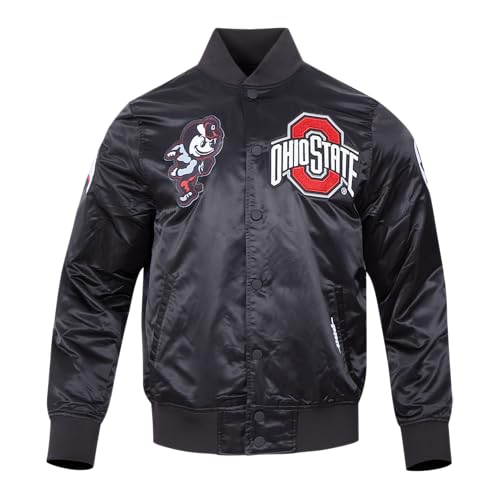 Pro Standard MENS COLLEGE OHIO STATE UNIVERSITY COLLEGE CLASSIC CHENILLE SATIN JACKET BLACK XL
