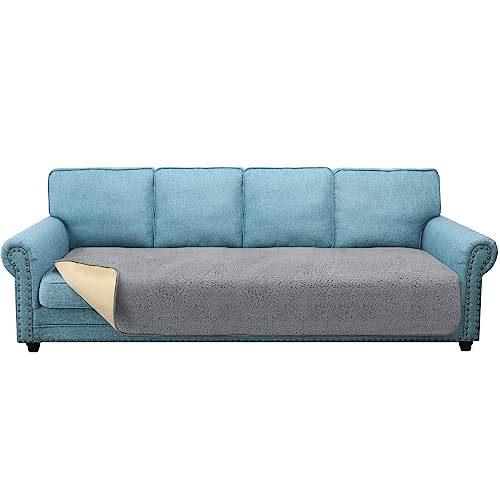 Granbest Super Soft Thick Sofa Seat Cushion Covers, Non-Slip Seat Covers for 4-Seater Sofa, Sofa Cushion Protector for Pets (4 Seater, Light Grey)