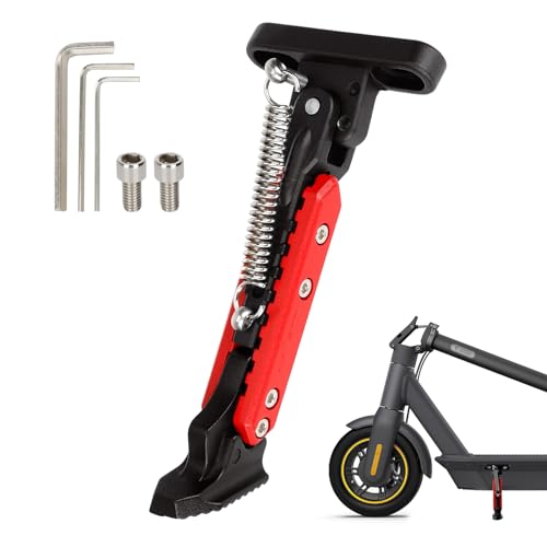 LUCK4U Scooter Kickstand Parking Stand Feet Support Replacement Part Compatible for Ninebot Max G30/Max G30LP Electric Scooter Black-red