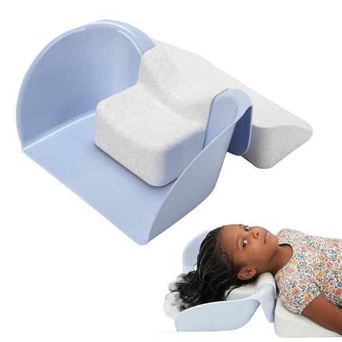 FANTOVO Hair Washing Station for Kids, Portable Hair Washing Basin with Ergonomic Neck Support for Sink at Home, Tear-Free Shampoo Bowl for Kids, Teens