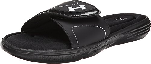 Under Armour Women's Ignite VII Slide, Black (001)/Metallic Silver, 8 Under Armour Women's Ignite VII Slide, Black (001)/Metallic Silver, 8
