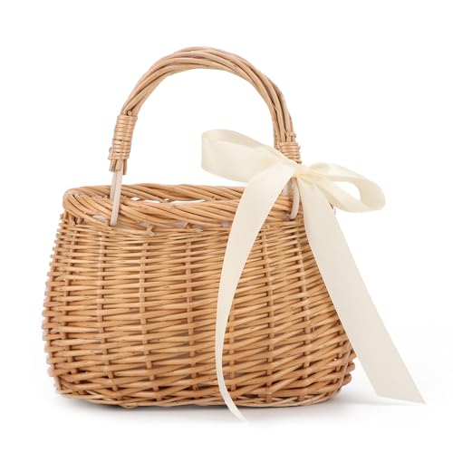 Bolso tejido natural de mimbre KUANG para mujer miniatura 1