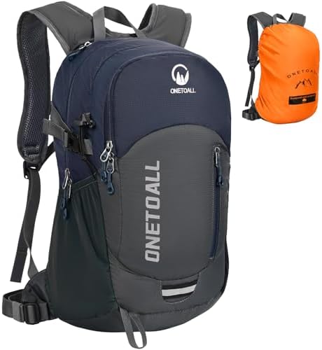 ONETOALL Wanderrucksack Damen, Diebstahlsicherer Tagesrucksack Damen, Wasserdichter Fahrrad Rucksack mit Rückenbelüftung zum Wandern Tagestour Radfahren Reisen Pendeln