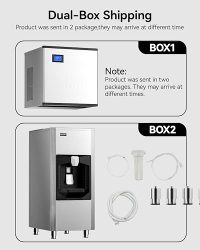 Image of EUHOMY Commercial Ice Maker Machine 500Lb /24H, Ice Ready in 10-15 min,SECOP Compressor, Industrial Ice Machine with 130Lbs Automatic Ice Bin Dispenser, Ice Maker Machine for Hotel /Restaurant /Business