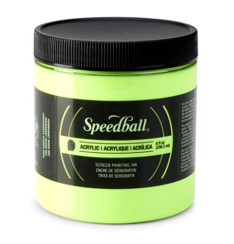 Speedball 46213 1483703 Screen Printing Ink, 8 fl. oz. Capacity, Acrylic, Fluorescent Lime Green