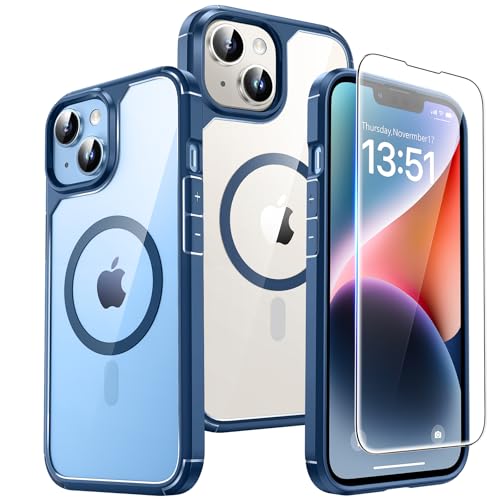 Image of TAURI for iPhone 14 Plus Case, Compatible with MagSafe, Blue
