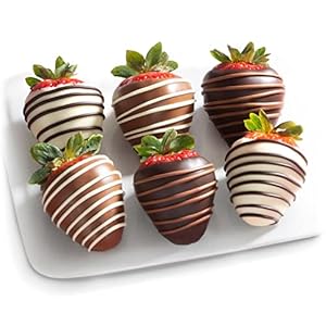 A Gift Inside Golden State Fruit Chocolate Covered Strawberries, 6 Dark, Milk &amp; White Delight