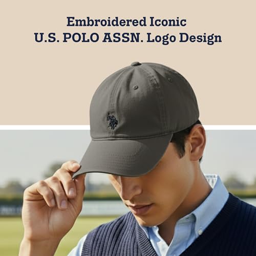 Image of U.S. Polo Assn. Baseball Cap, 100% Cotton Adjustable Dad Hat with Small Pony Logo