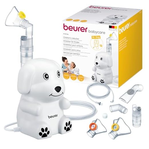 Beurer Aerosol Ih 24 Kids per Bambini dal Simpatico Design a Forma di Cane con Tecnologia ad Aria Compressa Potenza di Nebulizzazione, circa 0.35 ml/min, Breve Tempo di Inalazione
