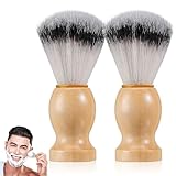 COHEALI 2 Stück pack Rasierpinsel für Männer mit Holzgriff Weiche Synthetische Borsten Schnelles Aufschäumen und Trocknen Bartbürste für Zuhause oder Reise