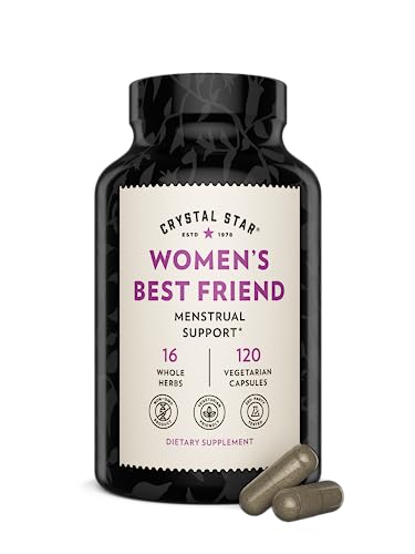 Crystal Star Women's Best Friend for Periods, 120 Capsules - Menstrual Abdominal Cramps, Bloating, & Monthly Cycle Support - Natural Female Herbal Supplement Caps - Vegetarian Vegan Non-GMO