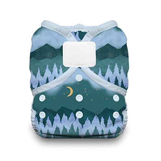 Thirsties Duo Wrap Reusable Cloth Diaper Cover, Hook and Loop Closure, Mountain Twilight Size Two (18-40 lbs)