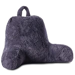 Milliard Lesekissen mit Zerkleinertem Memory Schaum, Rückenstütze Kopfkissen mit Bezug Kunstpelz – Ideal Keilkissen für Lesen, Arbeiten,und Spielen auf dem Bett, Sofa, oder Couch (Violett, 45 x 38 cm)
