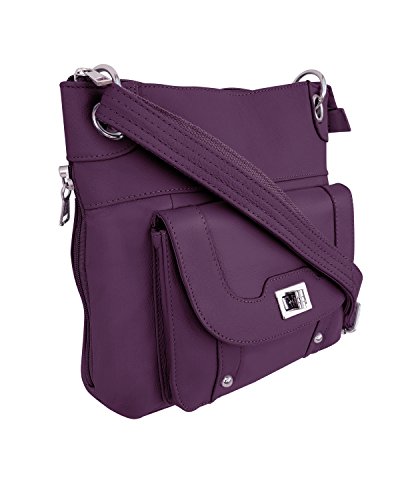 Roma Leathers Women's Concealed Carry Purse - Premium Cowhide Leather Cross Body Handbag - YKK Lockable Zipper - Cut Proof Adjustable Shoulder Strap - Twist Lock Buckle - 30 Day Manufacturer Guarantee - Thumbnail 2