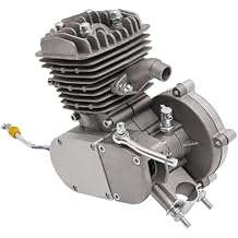 80CC Bicycle Engine Kit, 2 Stroke Petrol Gas Motor, Fits Most 26" or 28" Bikes Silver
