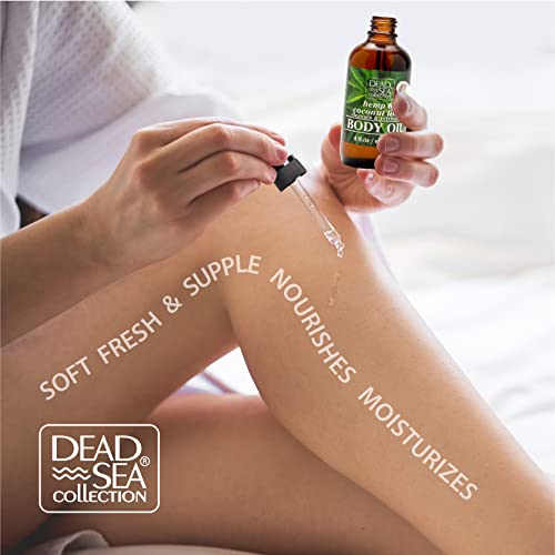 Dead Sea Collection Body Oil With Hemp & Coconut Lime - Dry Skin Moisturizer And Hydrating Massage Oil - Nourishing Bath Oil - Increase Skin Elasticity And Provide Anti-Aging Support (4 Fl. Oz) #TOP3