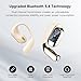 Open Ear Clip Wireless Earbuds Bone Conduction Headphones, Bluetooth 5.4, Open Ear Design, Built-in Mic, IPX7 Waterproof, LED Display Charging Case,Ear Hooks Ear Buds,Design for Running Fitness khaki